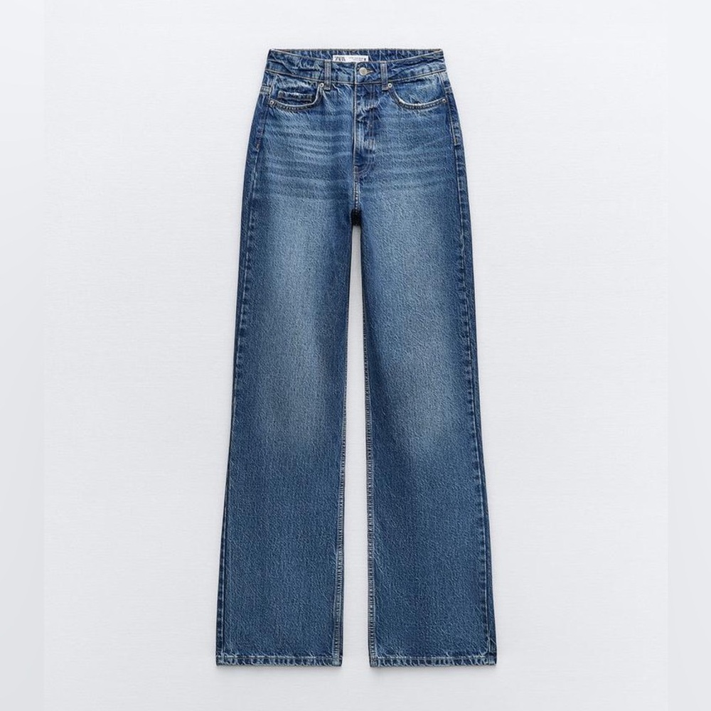 NWT Zara High-Waisted Full Length Z1975 Straight Leg Jeans